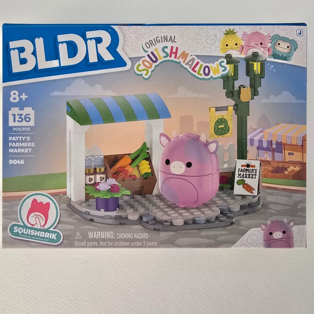 Squishmallow Patty Pig building bricks, Squishbrik BLDR - Farmer's Market